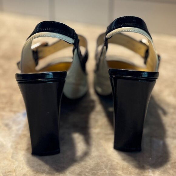 2000s MARC BY MARC JACOBS Black & White Patent Leather Heels 39EU 8.5 US Italy - Picture 4 of 8